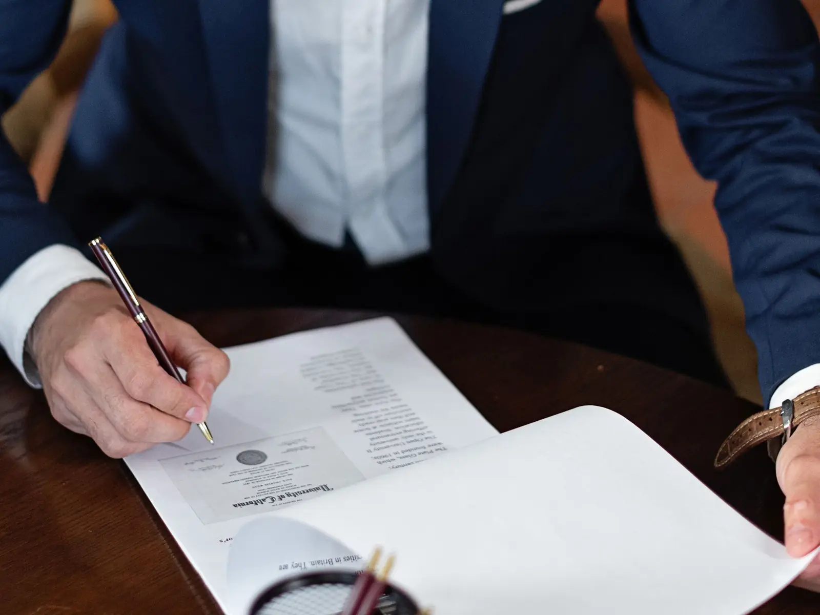 Signing a legal document