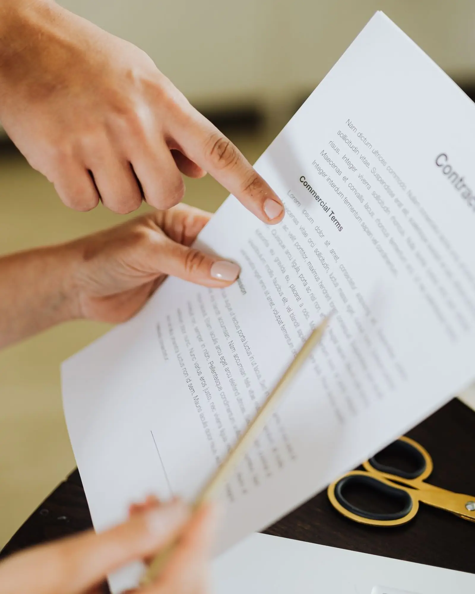 Reviewing the terms of an agreement during a consultation